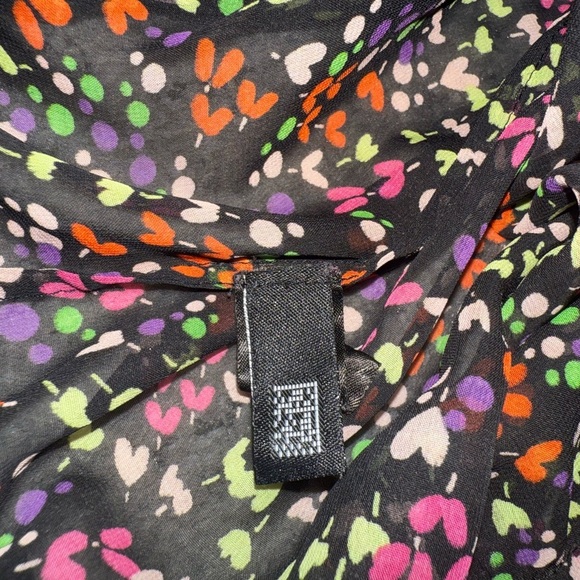 Ted Baker M (2) sheer baby doll drawstring heart pattern Floral EUC ruffles! - Picture 8 of 15